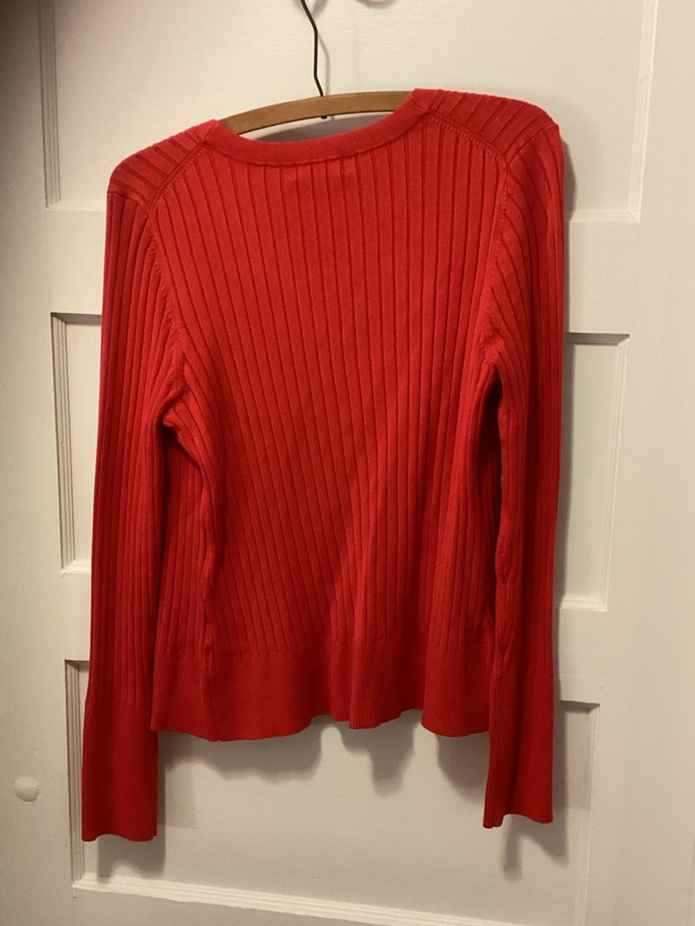525 America Bright Red Ribbed Button-Front Cardigan - Picture 3 of 3